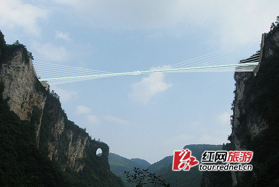 (玻璃桥效果图。) (玻璃桥效果图。)