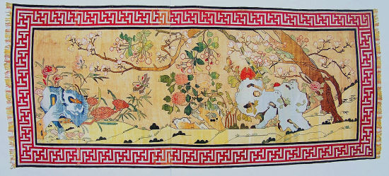 玉堂富贵栽绒壁毯