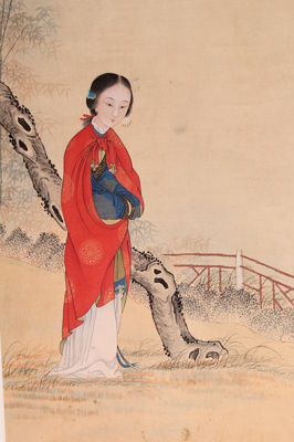 (上图为第118157001号早期佚名手绘《松下仕女图》) (上图为第118157001号早期佚名手绘《松下仕女图》)