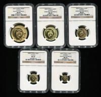 2003年熊猫普制金币五枚一套 2003年熊猫普制金币五枚一套