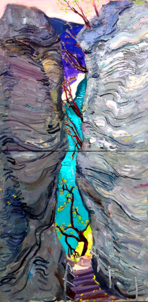 《贵州花溪之一线天》+70cmX70cmX2++2013.3