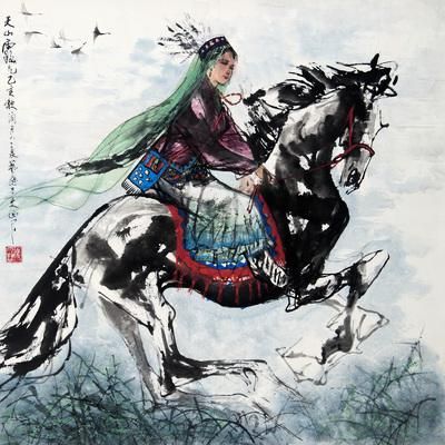 著名画家黄胄的弟子马泉艺《天山露气》(藏品编号:144063003) 著名画家黄胄的弟子马泉艺《天山露气》(藏品编号:144063003)