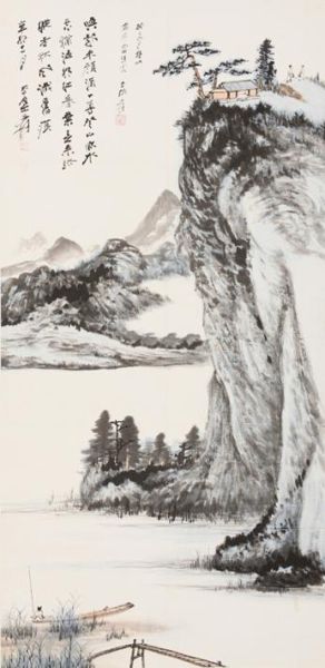 张大千《登上临水》 张大千《登上临水》