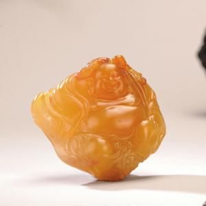 林飞作田黄石双子弥勒摆件 重269g-图片版权归原作者所有