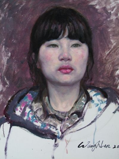 王嫩油画习作《女子肖像》 50cm×60cm2001年