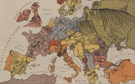 trier)1914年创作的具有讽刺意味的欧洲地图