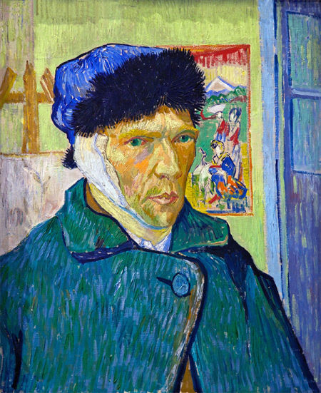 ɭء(Self-portrait with Bandaged Ear)ɭء(Vincent van Gogh) 1889