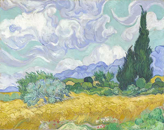 (A Wheatfield with Cypresses1889)