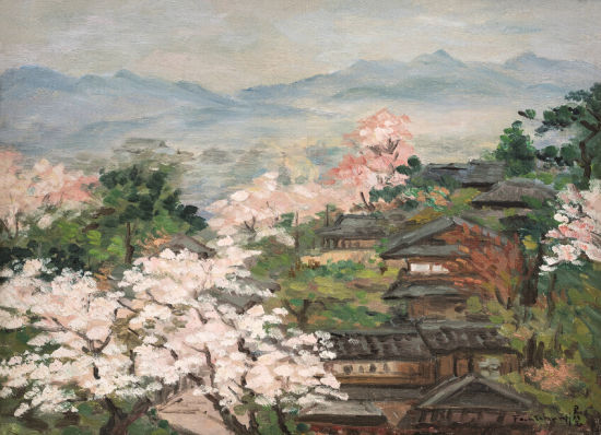  方君璧 樱花 1950年代 布面油画 53.3×73.7cm 展览：方君璧回顾展，保利艺术博物馆，北京，2015年 出版：《方君璧》，保利艺术博物馆，2015年 附家属证书 RMB 380,000-480,000