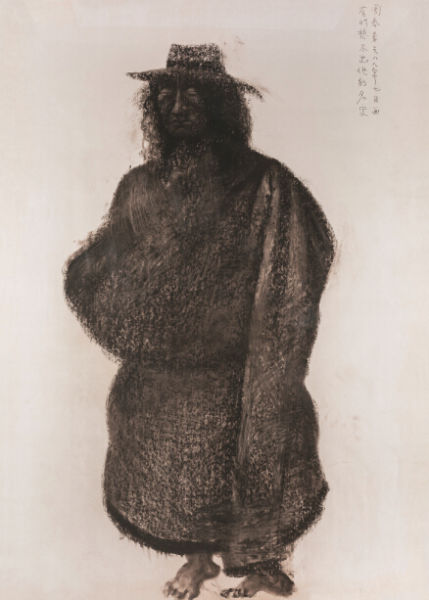周春芽 藏族男子 1988年 纸本炭笔 120×84cm　　RMB 500,000-600,000 　　