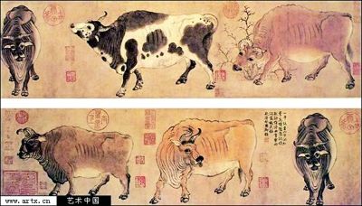 唐·韩滉《五牛图》(局部) 唐·韩滉《五牛图》(局部)