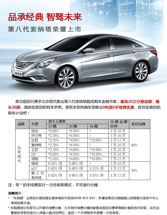招行卡购北京现代 最高20万分期金额_信用卡优
