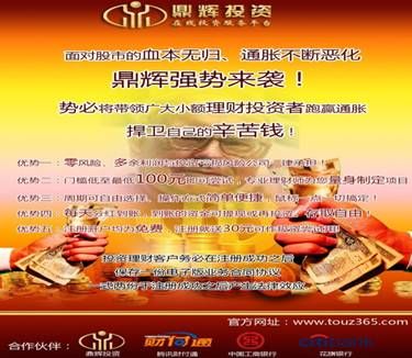 小额投资公司的领头军--鼎辉在线投资服务平台