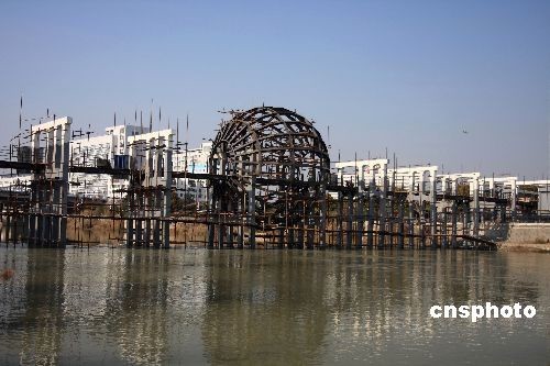 江苏淮安修建中国南北分界线标志将竣工(组图