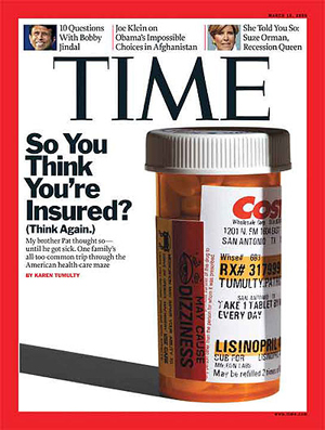 《时代》3月16日当期封面:美国医保之痛_时代