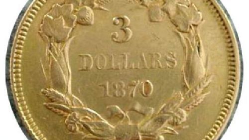 美国稀有金币现身 面值3美元有望拍得400万