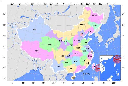 中国台湾岛东南方向今发生6.2级地震(图)_滚动