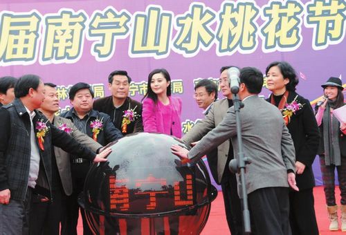 第三届南宁山水桃花节开幕 范冰冰亮相助阵(图)