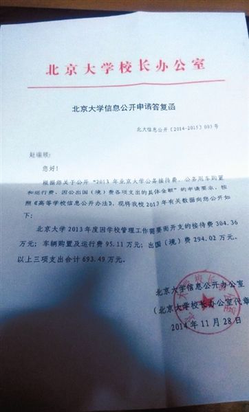 葛伟提供的北大信息公开回函答复。 葛伟提供的北大信息公开回函答复。