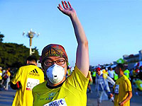 北京马拉松多人戴口罩