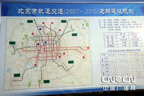 北京8日新开建五条地铁线 2015年形成地铁交