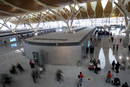 上海浦东机场t2航站楼26日启用(图)