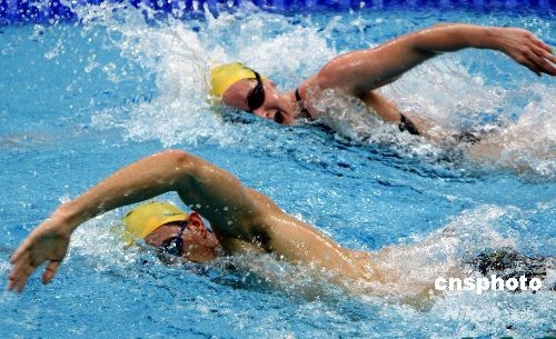 图:澳大利亚游泳队在水立方试水(2)