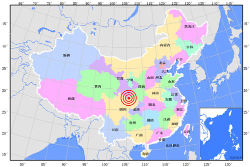 甘肃武都与陕西宁强交界发生5.5级地震(图)