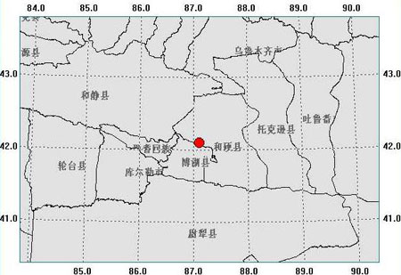 新疆和硕县发生3.6级地震