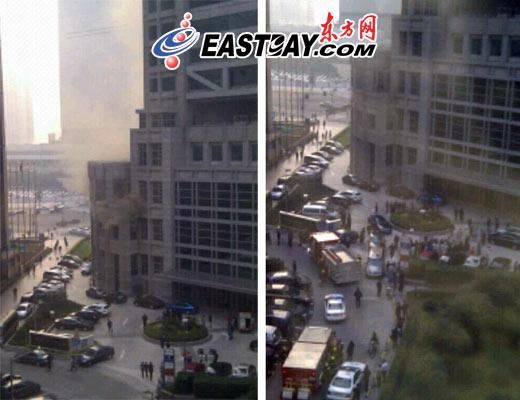 上海今日发生两起高楼火灾(组图)