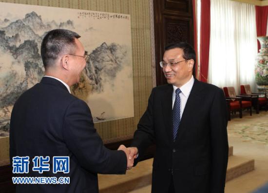 1月24日，国务院副总理李克强在中南海紫光阁会见世界银行高级副行长兼首席经济学家林毅夫。 新华社记者丁林摄