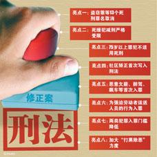 刑法修正案(八)传递三大信号(资料图片)