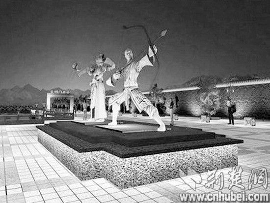 湖北襄阳称郭靖黄蓉雕塑是感恩公益性工程