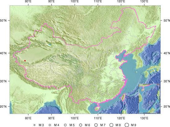11月7日20时49分新疆和田地区皮山县发生3.0级地震