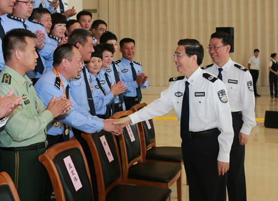9月4日，国务委员、公安部部长郭声琨在公安部会见了参加观礼活动的公安英模。图片来自公安部网站