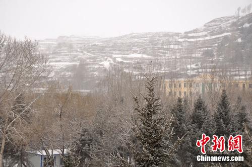 图：受强冷空气影响甘肃大部出现降雪