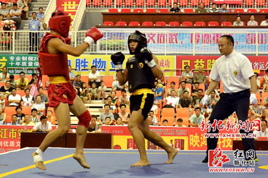 省运会新化赛区青少年武术散打赛结束 精彩花