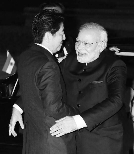 莫迪访日,安倍三陪