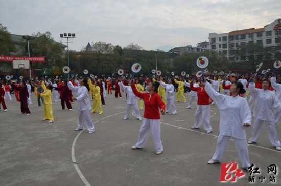新宁县举办第七届农村太极拳柔力球交流会