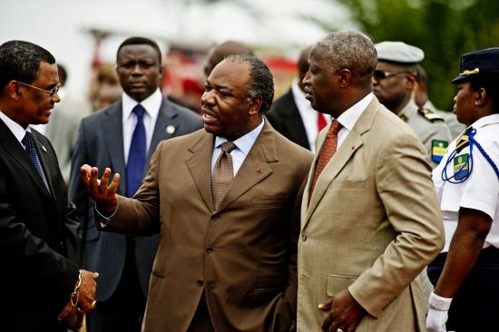 里.邦戈（Ali Bongo）参加烧毁库存象 牙活动.- WWF Gabon