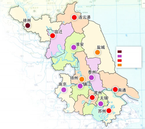 江苏13省辖市昨晚19时，空气污染指数(AQI)部分监测点截选数据城市