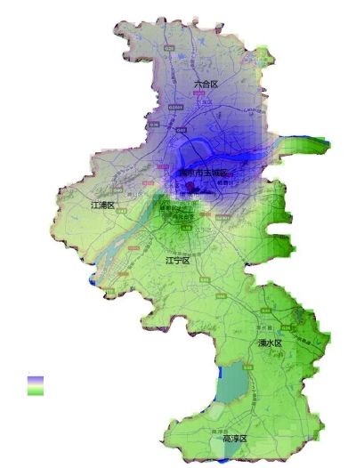 研究生制南京PM2.5图 污染区紫色笼罩