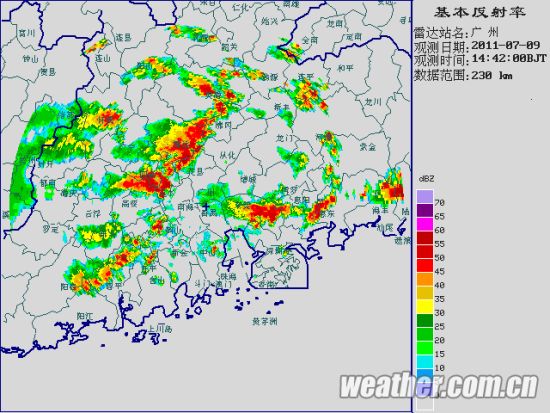 广东多地出现雷阵雨 广州一小时降雨30毫米