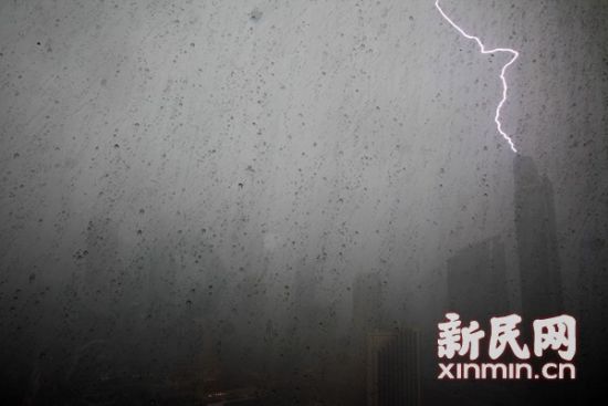 上海遭强雷雨 20条道路短时积水|上海|雷雨_新