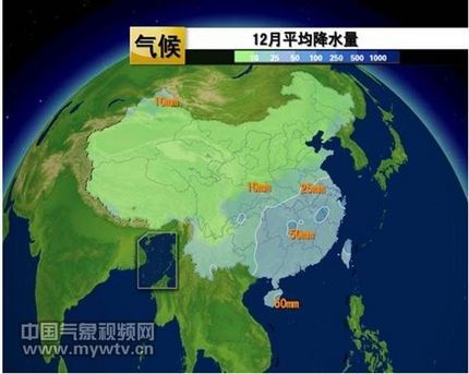 12月平均降水量图 