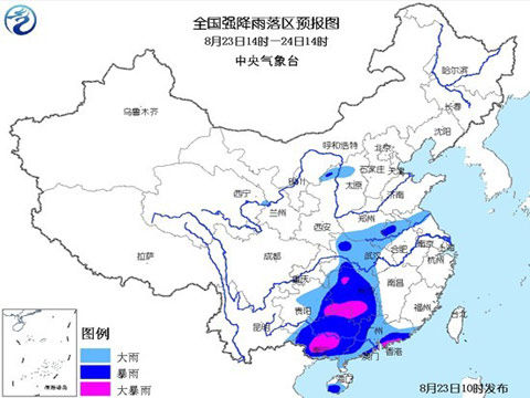 全国强降雨落区预报