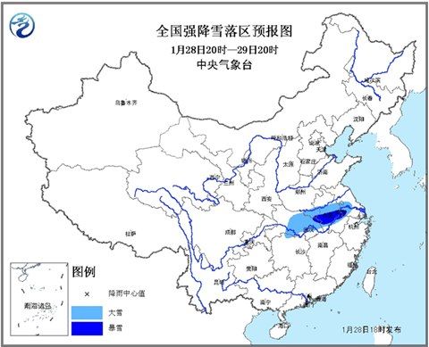全国强降雪落区预报图