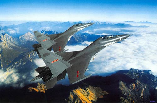 中国空军苏-30战机高空巡航 [资料图片]