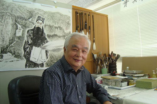 中国京剧人物画家李文培老先生