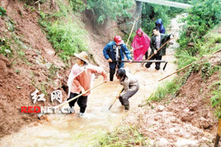 强降雨袭击 隆回县金石桥镇全力抗灾自救(图)